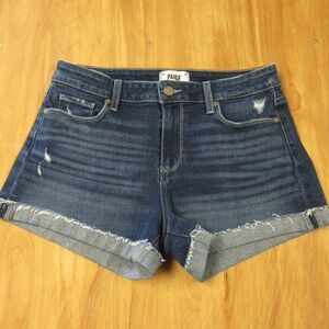 PAIGE Jimmy Jimmy Shorts Size 28 Suzzeth Destructed Cuffed Blue Denim Jean Jorts